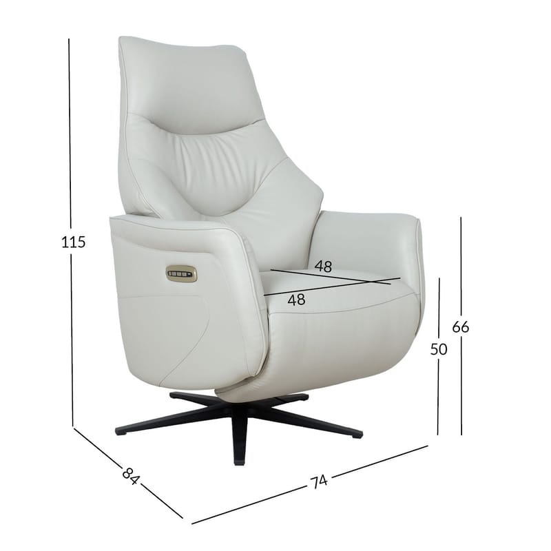 Reclinerfåtölj Rosdal med elektrisk mekanism - beige läder - Möbler - Stolar & fåtöljer - Fåtölj - Biofåtölj & reclinerfåtölj