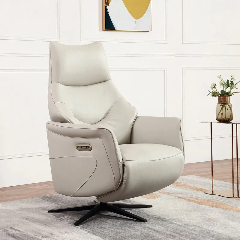 Reclinerfåtölj Rosdal med elektrisk mekanism - beige läder - Möbler - Stolar & fåtöljer - Fåtölj - Biofåtölj & reclinerfåtölj
