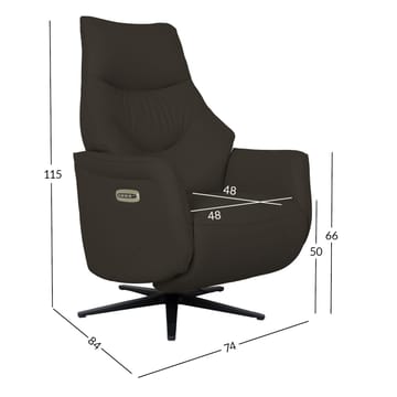 Reclinerfåtölj Rosdal med elektrisk mekanism - brunt läder - Möbler - Stolar & fåtöljer - Fåtölj - Skinnfåtölj & läderfåtölj
