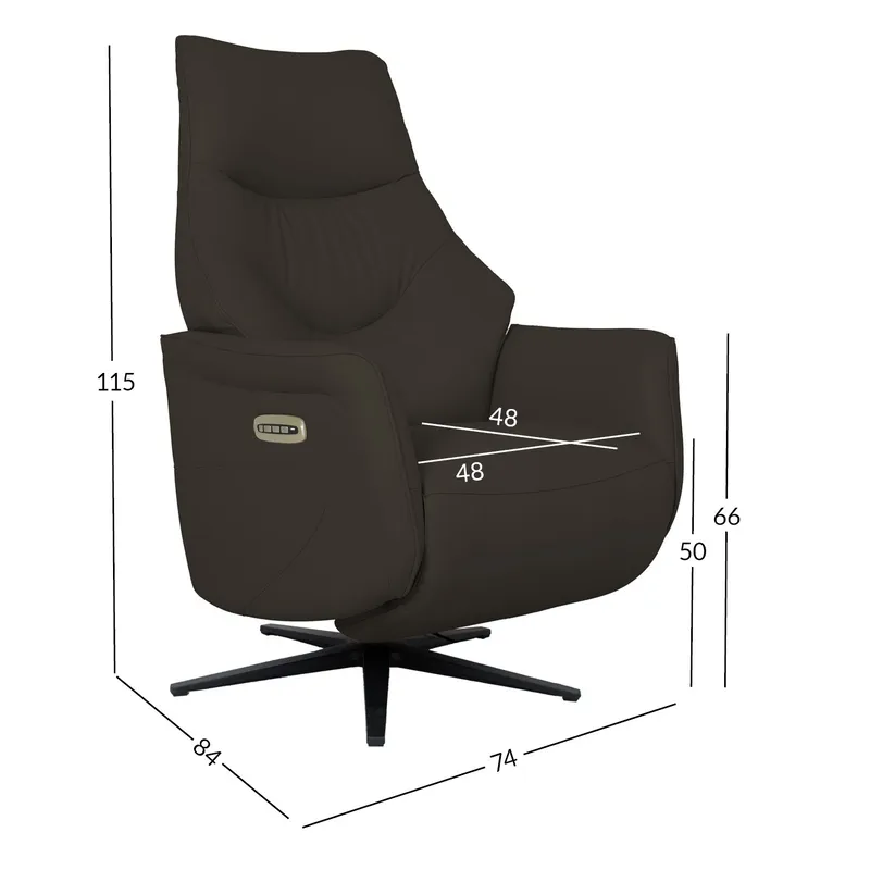 Reclinerfåtölj Rosdal med elektrisk mekanism - brunt läder - Möbler - Stolar & fåtöljer - Fåtölj - Biofåtölj & reclinerfåtölj