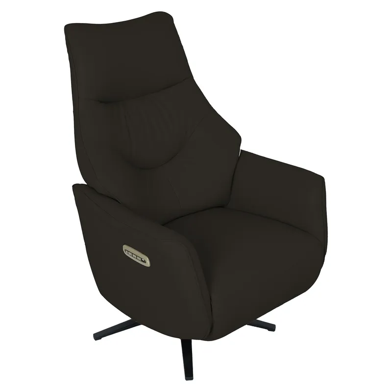 Reclinerfåtölj Rosdal med elektrisk mekanism - brunt läder - Möbler - Stolar & fåtöljer - Fåtölj - Biofåtölj & reclinerfåtölj