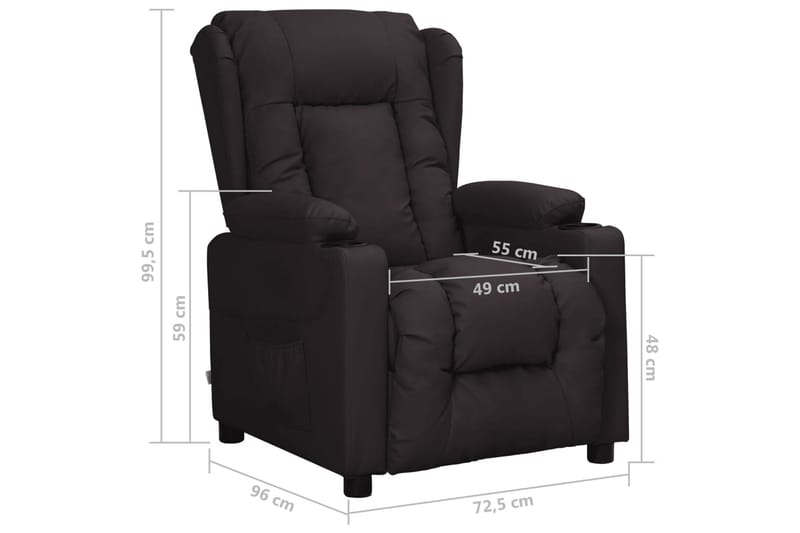 Reclinerfåtölj svart konstläder - Svart - Möbler - Stolar & fåtöljer - Fåtölj - Biofåtölj & reclinerfåtölj