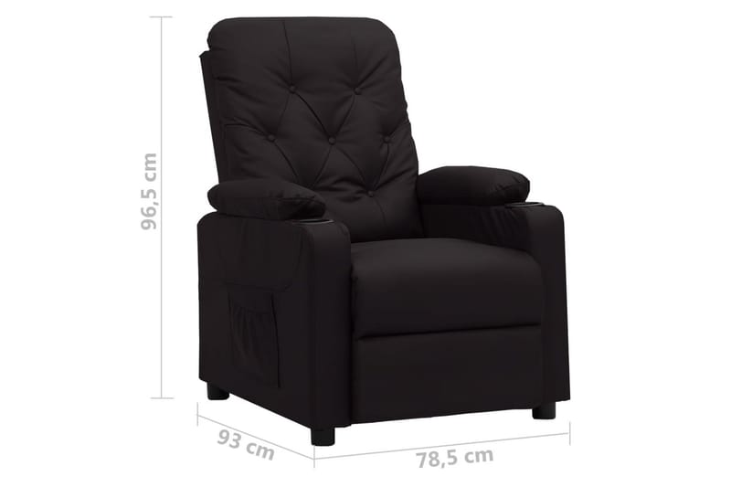 Reclinerfåtölj svart konstläder - Svart - Möbler - Stolar & fåtöljer - Fåtölj - Biofåtölj & reclinerfåtölj
