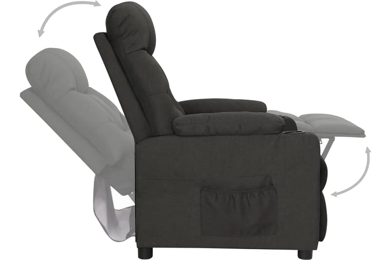 Reclinerfåtölj svart tyg - Svart - Möbler - Stolar & fåtöljer - Fåtölj - Biofåtölj & reclinerfåtölj