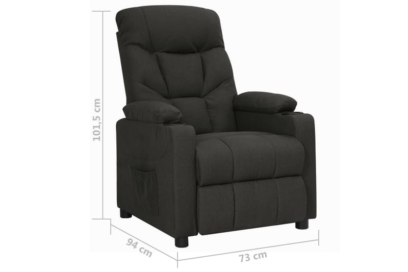 Reclinerfåtölj svart tyg - Svart - Möbler - Stolar & fåtöljer - Fåtölj - Biofåtölj & reclinerfåtölj