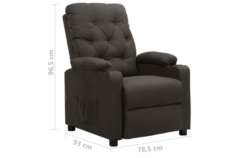 Reclinerfåtölj taupe tyg - Brun - Möbler - Stolar & fåtöljer - Fåtölj - Biofåtölj & reclinerfåtölj