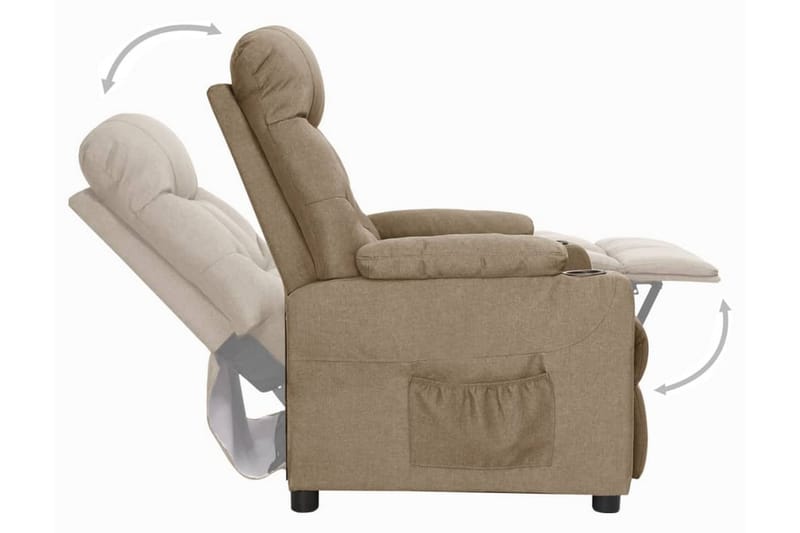 Reclinerfåtölj taupe tyg - Taupe - Möbler - Stolar & fåtöljer - Fåtölj - Biofåtölj & reclinerfåtölj