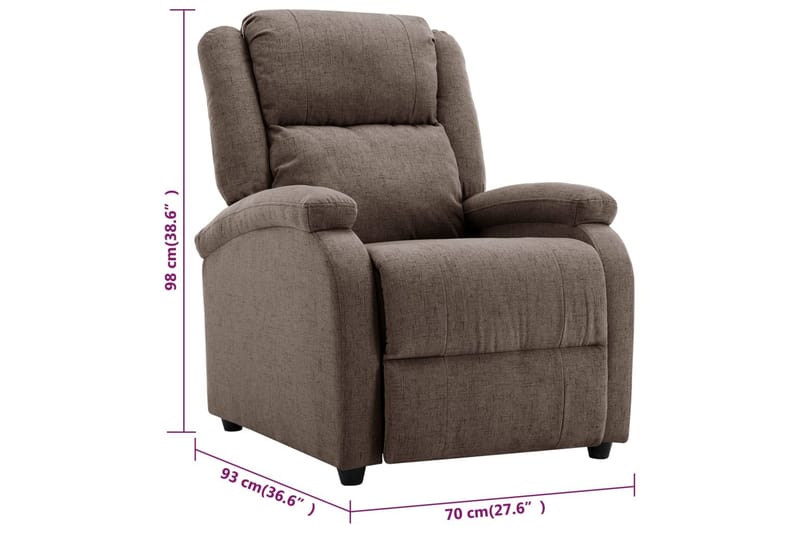 Reclinerfåtölj taupe tyg - Taupe - Möbler - Stolar & fåtöljer - Fåtölj - Biofåtölj & reclinerfåtölj