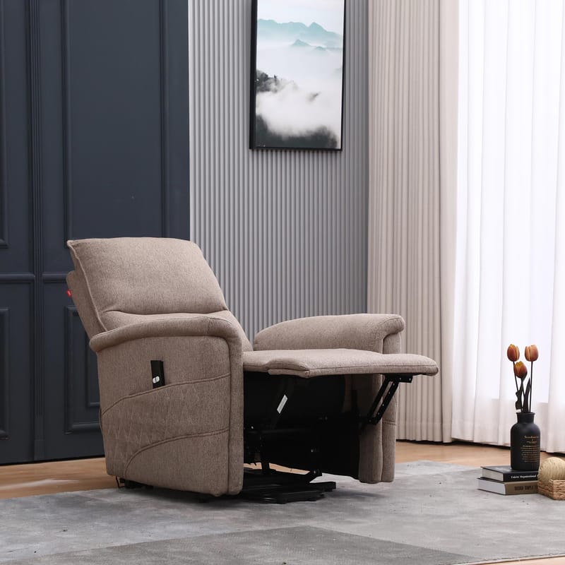 Reclinerfåtölj Ulsten med elektrisk lyftmekanism - Beige - Möbler - Stolar & fåtöljer - Fåtölj - Seniorfåtölj