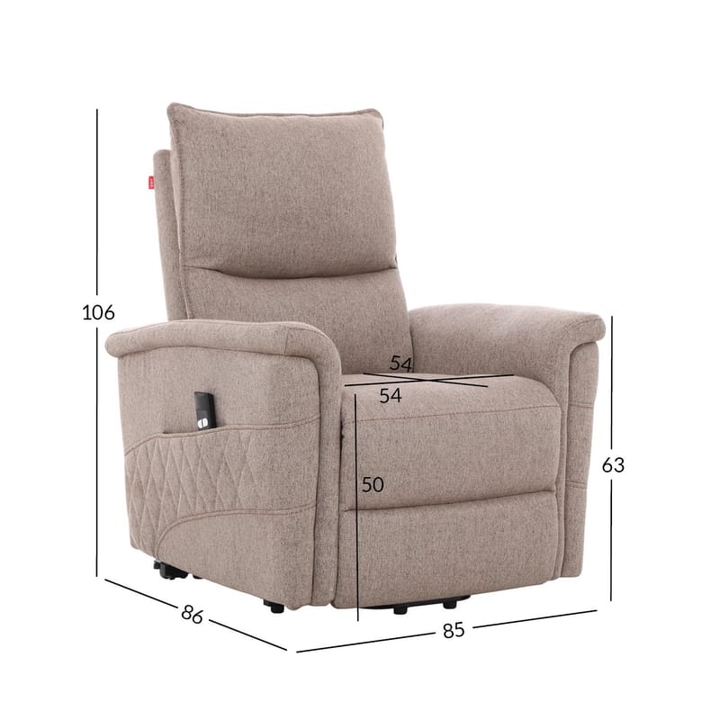 Reclinerfåtölj Ulsten med elektrisk lyftmekanism - Beige - Möbler - Stolar & fåtöljer - Fåtölj - Seniorfåtölj