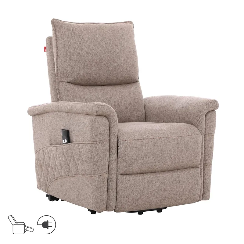 Reclinerfåtölj Ulsten med elektrisk lyftmekanism, Beige