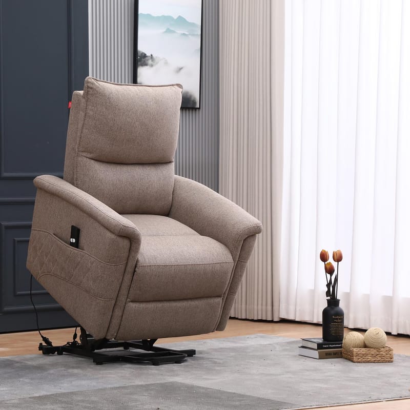 Reclinerfåtölj Ulsten med elektrisk lyftmekanism - Beige - Möbler - Stolar & fåtöljer - Fåtölj - Seniorfåtölj