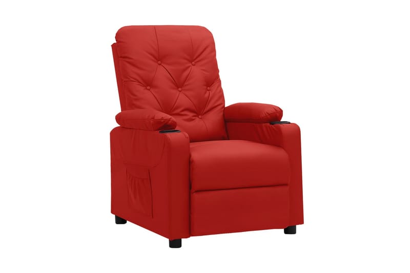 Reclinerfåtölj vinröd konstläder - Vinröd - Möbler - Stolar & fåtöljer - Fåtölj - Biofåtölj & reclinerfåtölj