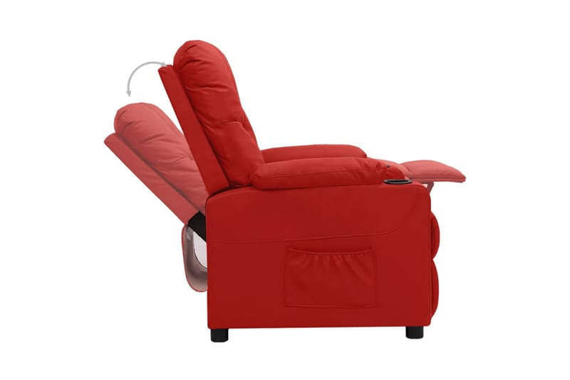 Reclinerfåtölj vinröd konstläder - Vinröd - Möbler - Stolar & fåtöljer - Fåtölj - Biofåtölj & reclinerfåtölj