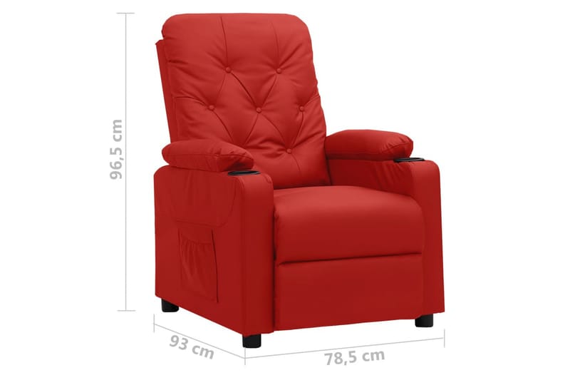 Reclinerfåtölj vinröd konstläder - Vinröd - Möbler - Stolar & fåtöljer - Fåtölj - Biofåtölj & reclinerfåtölj