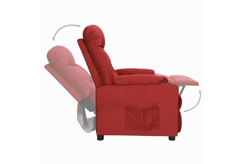 Reclinerfåtölj vinröd tyg - Röd - Möbler - Stolar & fåtöljer - Fåtölj - Biofåtölj & reclinerfåtölj