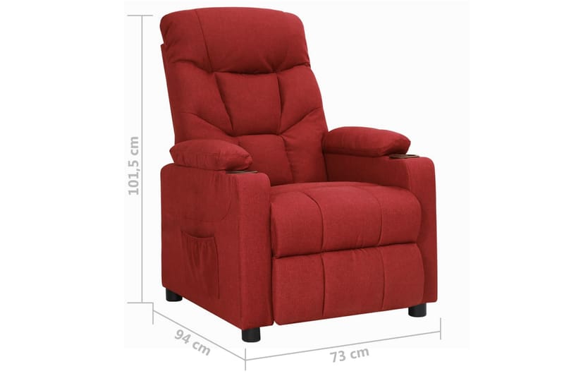 Reclinerfåtölj vinröd tyg - Röd - Möbler - Stolar & fåtöljer - Fåtölj - Biofåtölj & reclinerfåtölj