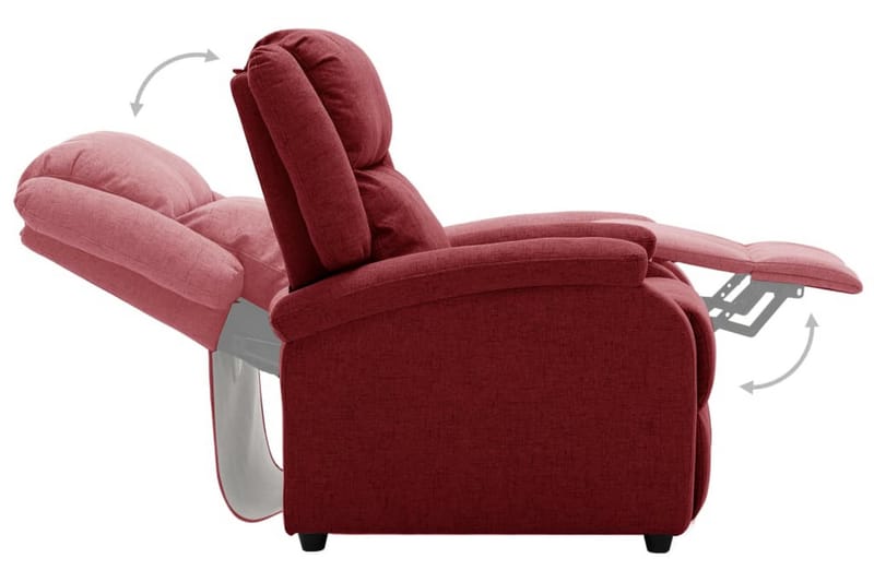 Reclinerfåtölj vinröd tyg - Vinröd - Möbler - Stolar & fåtöljer - Fåtölj - Biofåtölj & reclinerfåtölj
