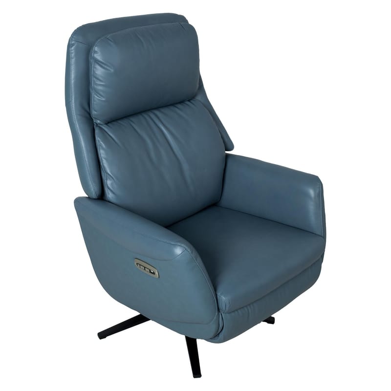 Reclinerfåtölj Wikros med elektrisk mekanism - blå - Möbler - Stolar & fåtöljer - Fåtölj - Biofåtölj & reclinerfåtölj
