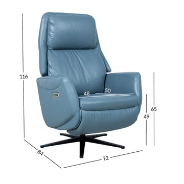 Reclinerfåtölj Wikros med elektrisk mekanism - blå - Möbler - Stolar & fåtöljer - Fåtölj - Skinnfåtölj & läderfåtölj