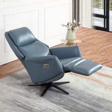 Reclinerfåtölj Wikros med elektrisk mekanism - blå - Möbler - Stolar & fåtöljer - Fåtölj - Skinnfåtölj & läderfåtölj