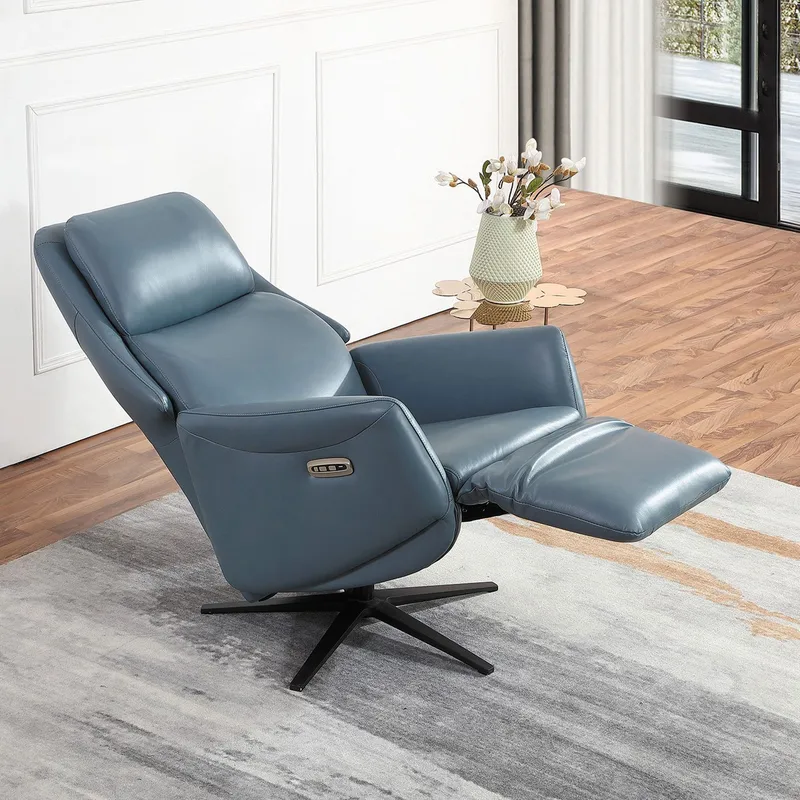 Reclinerfåtölj Wikros med elektrisk mekanism - blå - Möbler - Stolar & fåtöljer - Fåtölj - Biofåtölj & reclinerfåtölj