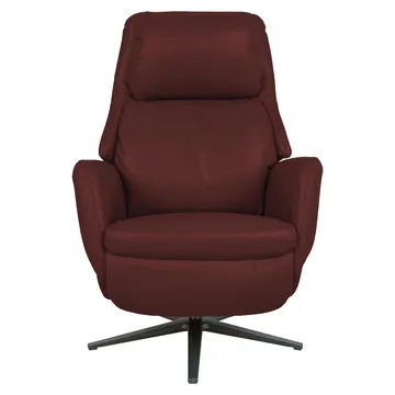 Reclinerfåtölj Wikros med elektrisk mekanism - mörkröd - Möbler - Stolar & fåtöljer - Fåtölj - Skinnfåtölj & läderfåtölj