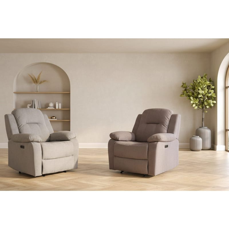Reclinerfåtölj Ylmark med elektrisk mekanism - taupe - Möbler - Stolar & fåtöljer - Fåtölj - Biofåtölj & reclinerfåtölj