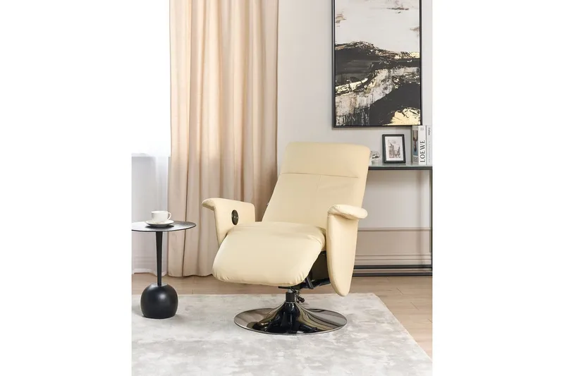 Reclinerfåtölj Prime Beige/Silver - Beige/Silver - Möbler - Stolar & fåtöljer - Fåtölj - Biofåtölj & reclinerfåtölj
