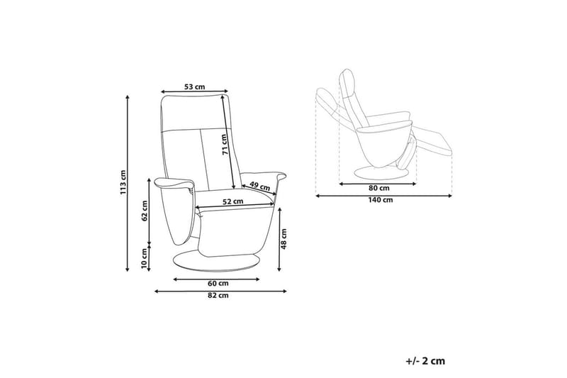 Reclinerfåtölj Prime Taupe/Silver - Taupe/Silver - Möbler - Stolar & fåtöljer - Fåtölj - Liggfåtölj