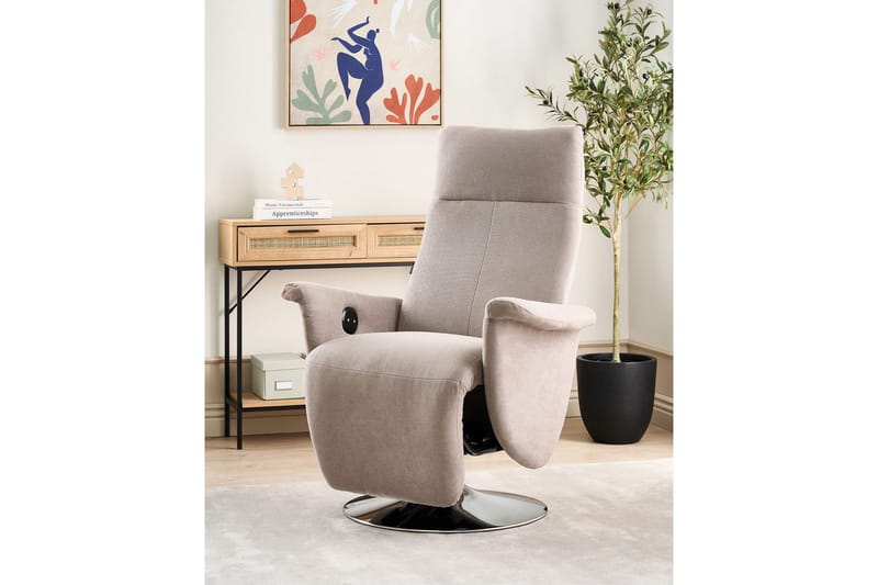 Reclinerfåtölj Prime Taupe/Silver - Taupe/Silver - Möbler - Stolar & fåtöljer - Fåtölj - Liggfåtölj