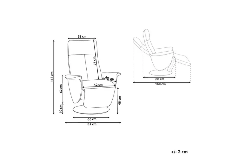Reclinerfåtölj Prime Taupe/Silver - Taupe/Silver - Möbler - Stolar & fåtöljer - Fåtölj - Biofåtölj & reclinerfåtölj