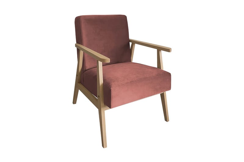 Retro Fåtölj - Sammet/Rosa - Möbler - Stolar & fåtöljer - Fåtölj