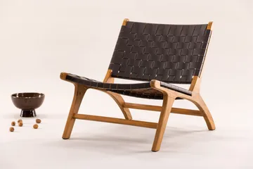 Rike Loungefåtölj - Brun/Beige - Möbler - Stolar & fåtöljer - Fåtölj - Skinnfåtölj & läderfåtölj