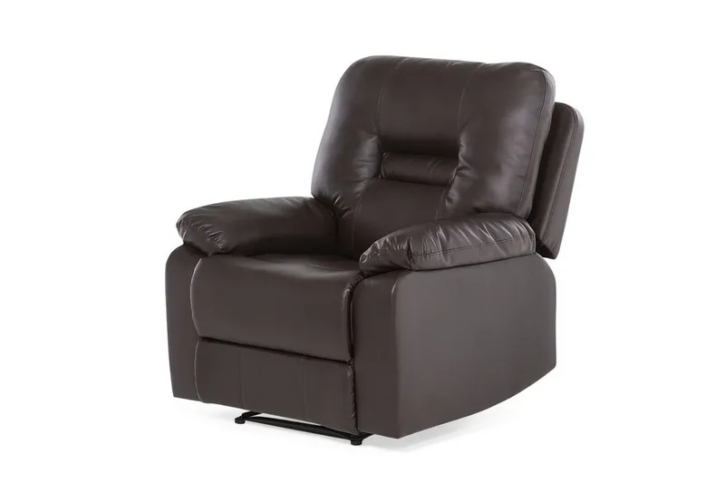 Rovik Oval Reclinerfåtölj i Konstläder, Brun