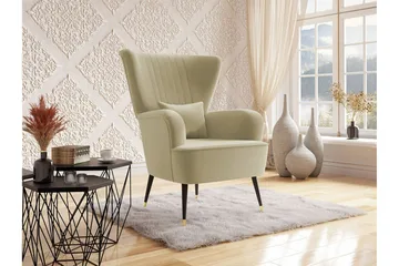 Rushmore Retro Fåtölj i Tyg med Träben - Beige - Möbler - Stolar & fåtöljer - Fåtölj