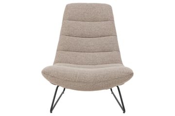 Sammo Modern Fåtölj i Tyg med Metallunderrede - Beige - Möbler - Stolar & fåtöljer - Fåtölj