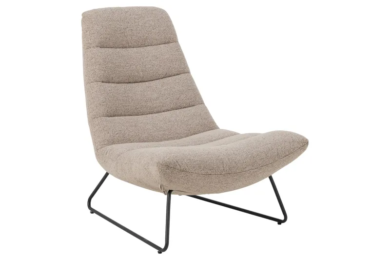 Sammo Modern Fåtölj i Tyg med Metallunderrede, Beige