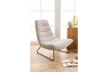 Sammo Modern Fåtölj i Tyg med Metallunderrede - Beige - Möbler - Stolar & fåtöljer - Fåtölj