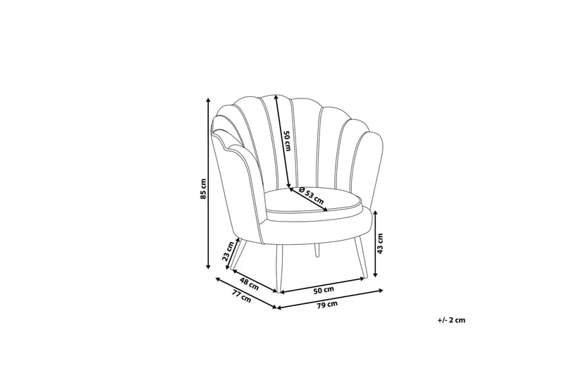 Sarannell Sammetsfåtölj - Grå - Möbler - Stolar & fåtöljer - Fåtölj