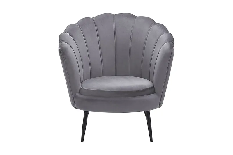 Sarannell Sammetsfåtölj - Grå - Möbler - Stolar & fåtöljer - Fåtölj