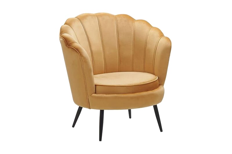 Sarannell Sammetsfåtölj, Gul