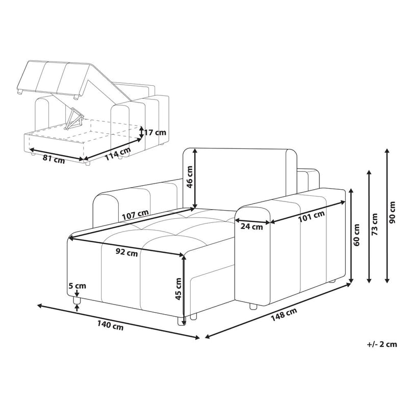 Schäslong Innvik - Brun - Möbler - Soffa - Modulsoffor - Övriga moduler till modulsoffa