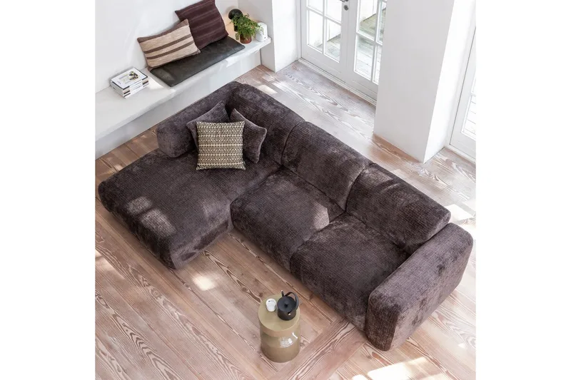 Schäslong Moln - Varmbrun, Varm Brun, Vänster - Möbler - Soffa - Divansoffor & schäslongsoffa