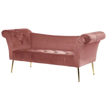 Schäslong Nantilly - Rosa - Möbler - Stolar & fåtöljer - Fåtölj - Schäslongfåtölj & divanfåtölj