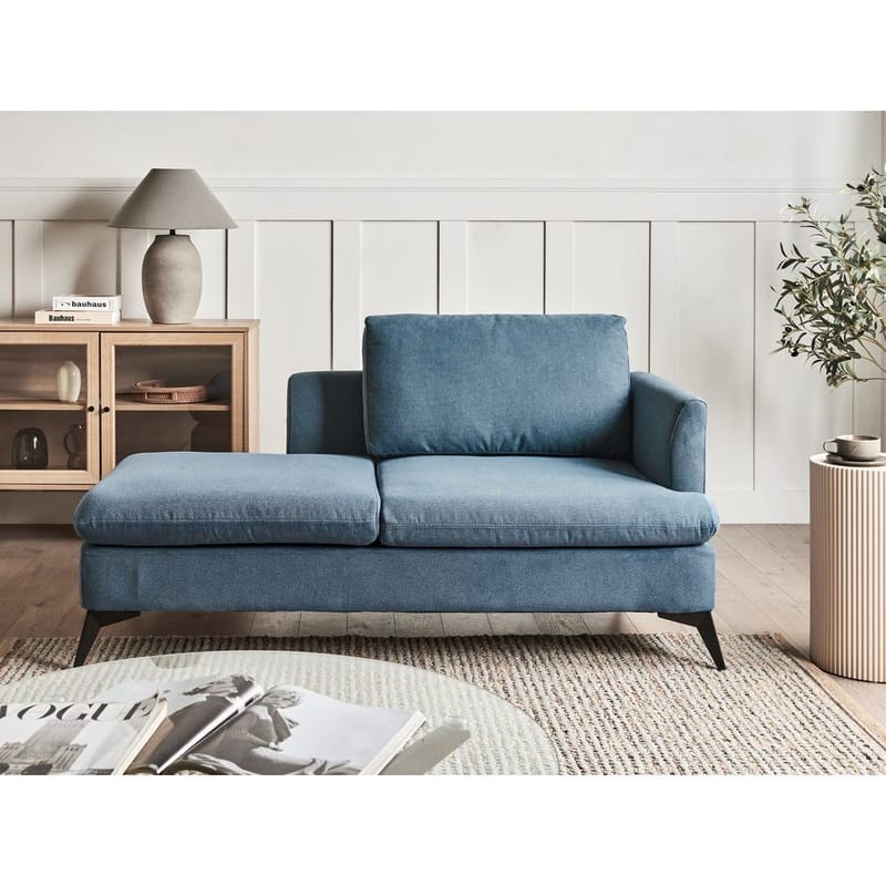 Schäslong Sievoz - Blå, Svart/Högervänd - Möbler - Stolar & fåtöljer - Fåtölj - Schäslongfåtölj & divanfåtölj