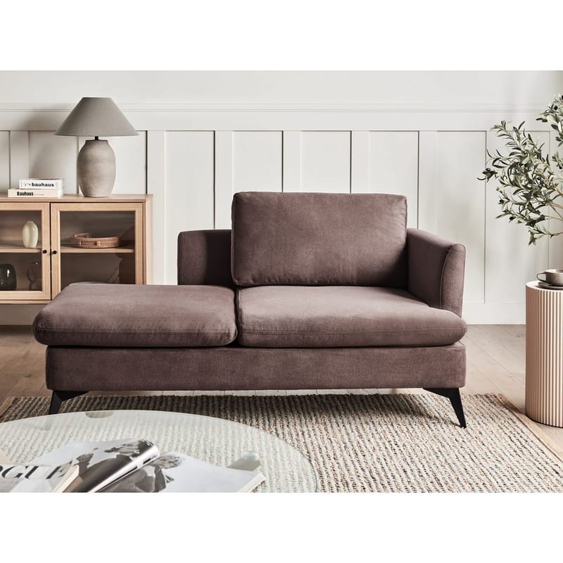 Schäslong Sievoz - Brun, Svart/Högervänd - Möbler - Stolar & fåtöljer - Fåtölj - Schäslongfåtölj & divanfåtölj