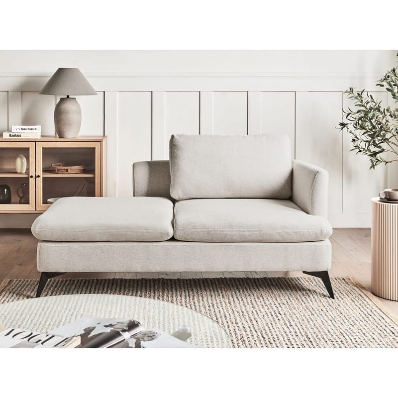 Schäslong Sievoz - Ljubeige, svart/Högervänd - Möbler - Stolar & fåtöljer - Fåtölj - Schäslongfåtölj & divanfåtölj