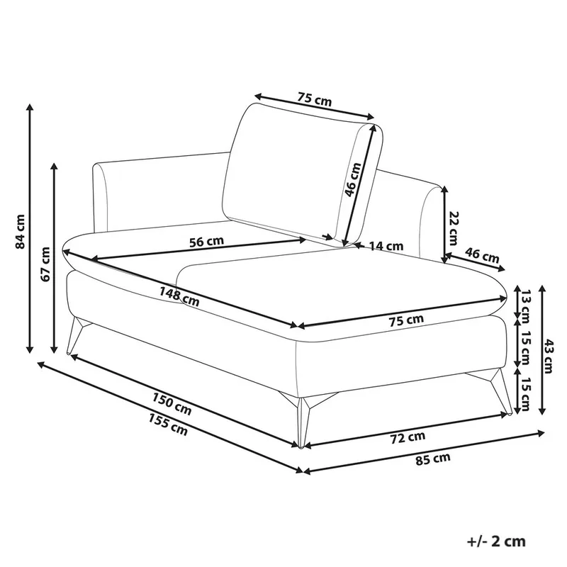 Schäslong Sievoz - Ljubeige, svart/Vänstervänd - Möbler - Stolar & fåtöljer - Fåtölj - Schäslongfåtölj & divanfåtölj
