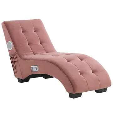 Schäslong Simorre - Rosa, svart, silver - Möbler - Stolar & fåtöljer - Fåtölj - Schäslongfåtölj & divanfåtölj